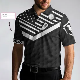 Never Underestimate An Old Man Custom Polo Shirt, Personalized Black American Flag Golf Shirt For Men Coolspod