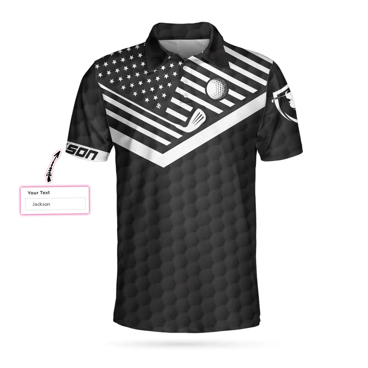 Never Underestimate An Old Man Custom Polo Shirt, Personalized Black American Flag Golf Shirt For Men Coolspod