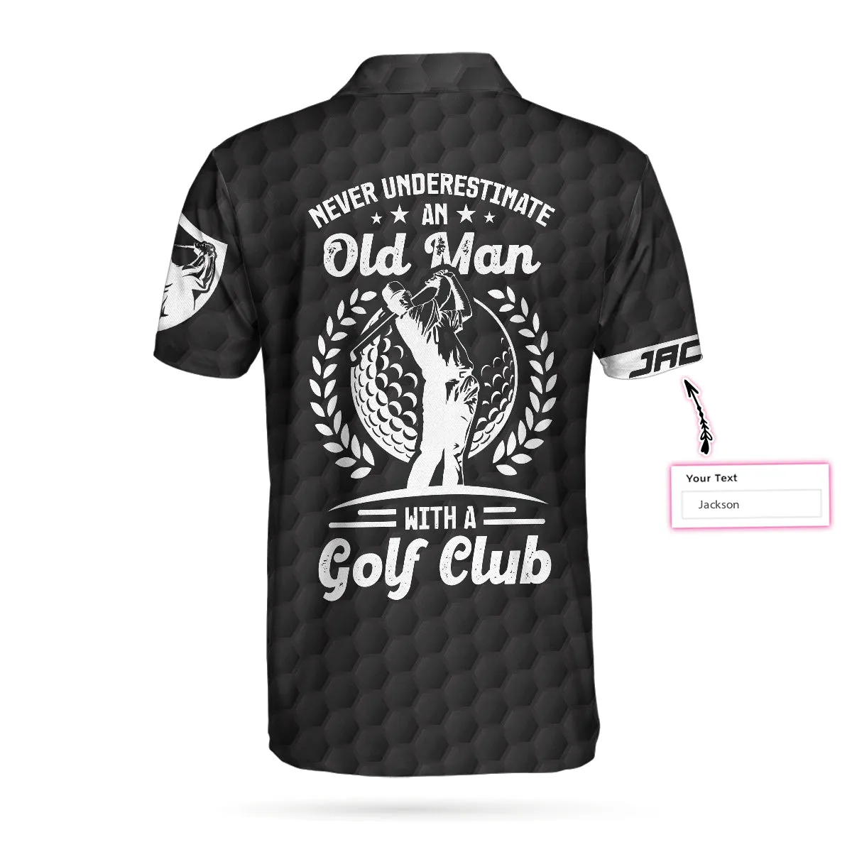 Never Underestimate An Old Man Custom Polo Shirt, Personalized Black American Flag Golf Shirt For Men Coolspod