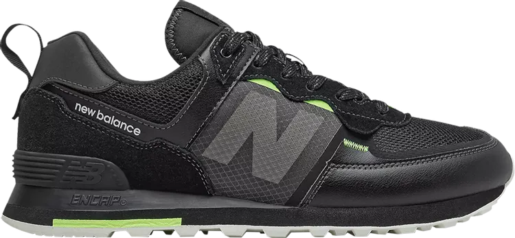 New Balance 574 'Black Bleached Lime Glow' Sneakers, black