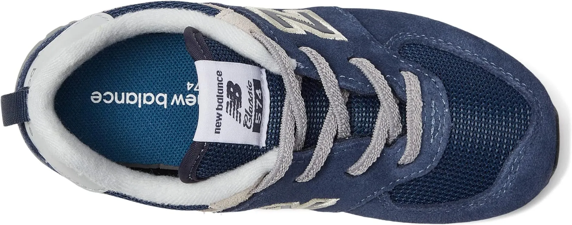 New Balance 574 Bungee Lace Sneakers, Navy/White