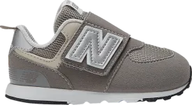 New Balance 574 New-B Hook & Loop Toddler 'Rain Cloud Silver Metallic' Sneakers, Silver