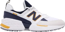 New Balance 574 sneakers, white/navy/yellow