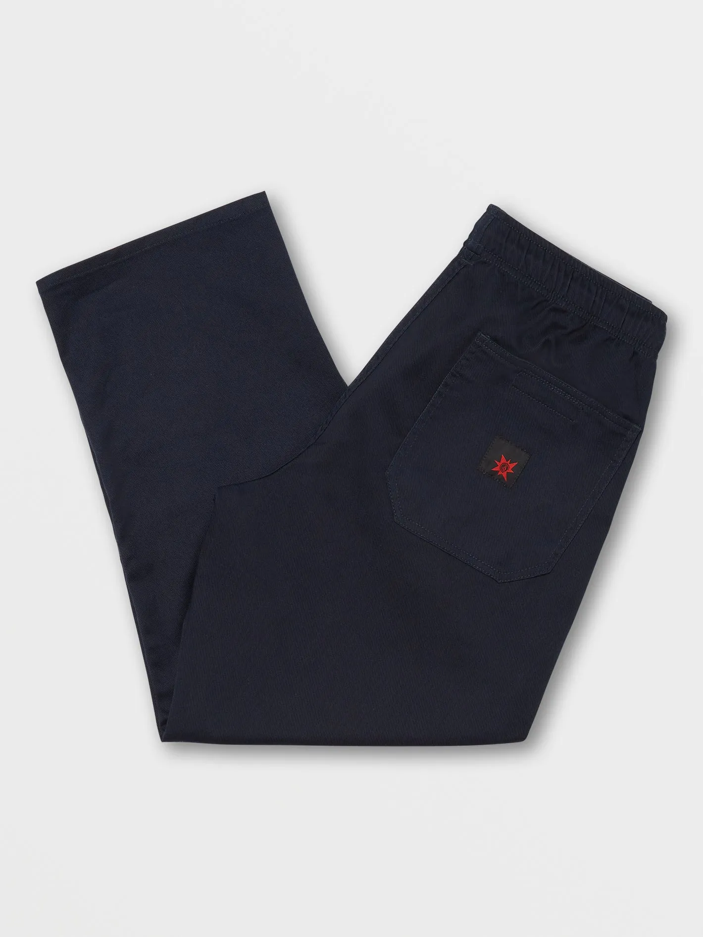 Outer Spaced Solid Elastic Waist Pants - Navy