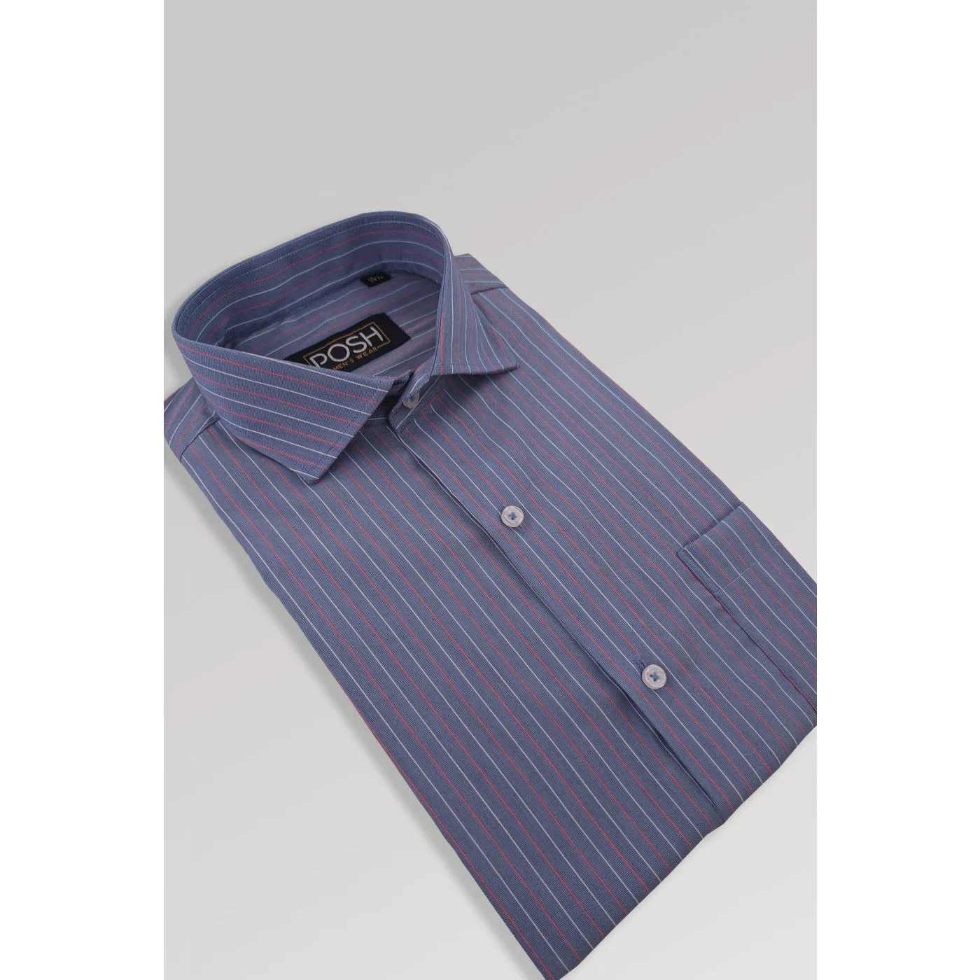 Oxford Blue Lining Slim Fit Shirt