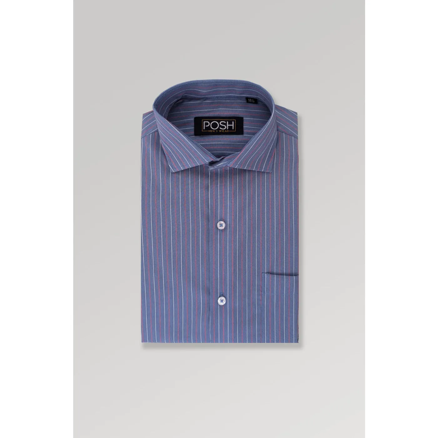 Oxford Blue Lining Slim Fit Shirt