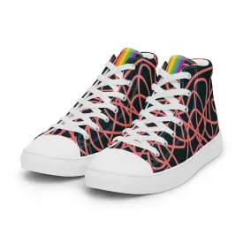 Pink Neon Squiggles High Top Trainers (male sizes)