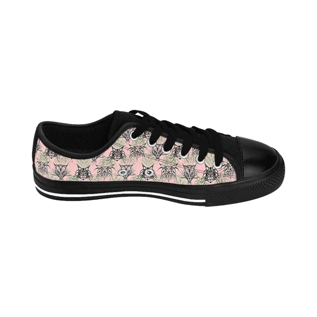 Pink Tribal Cats Women's Sneakers