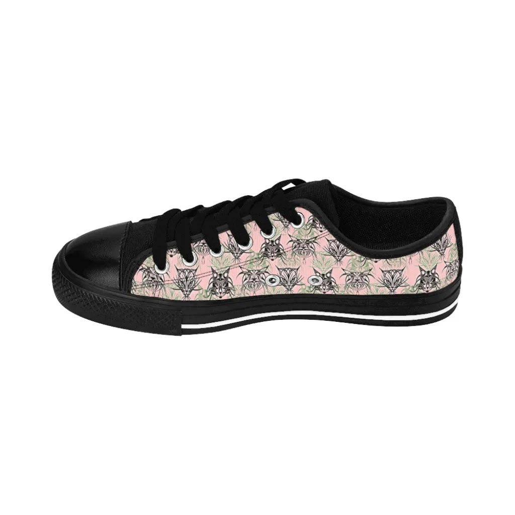 Pink Tribal Cats Women's Sneakers