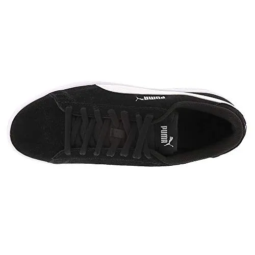 PUMA mens Smash V2 Sneaker, Puma Black-puma White-puma Silver, 13 US