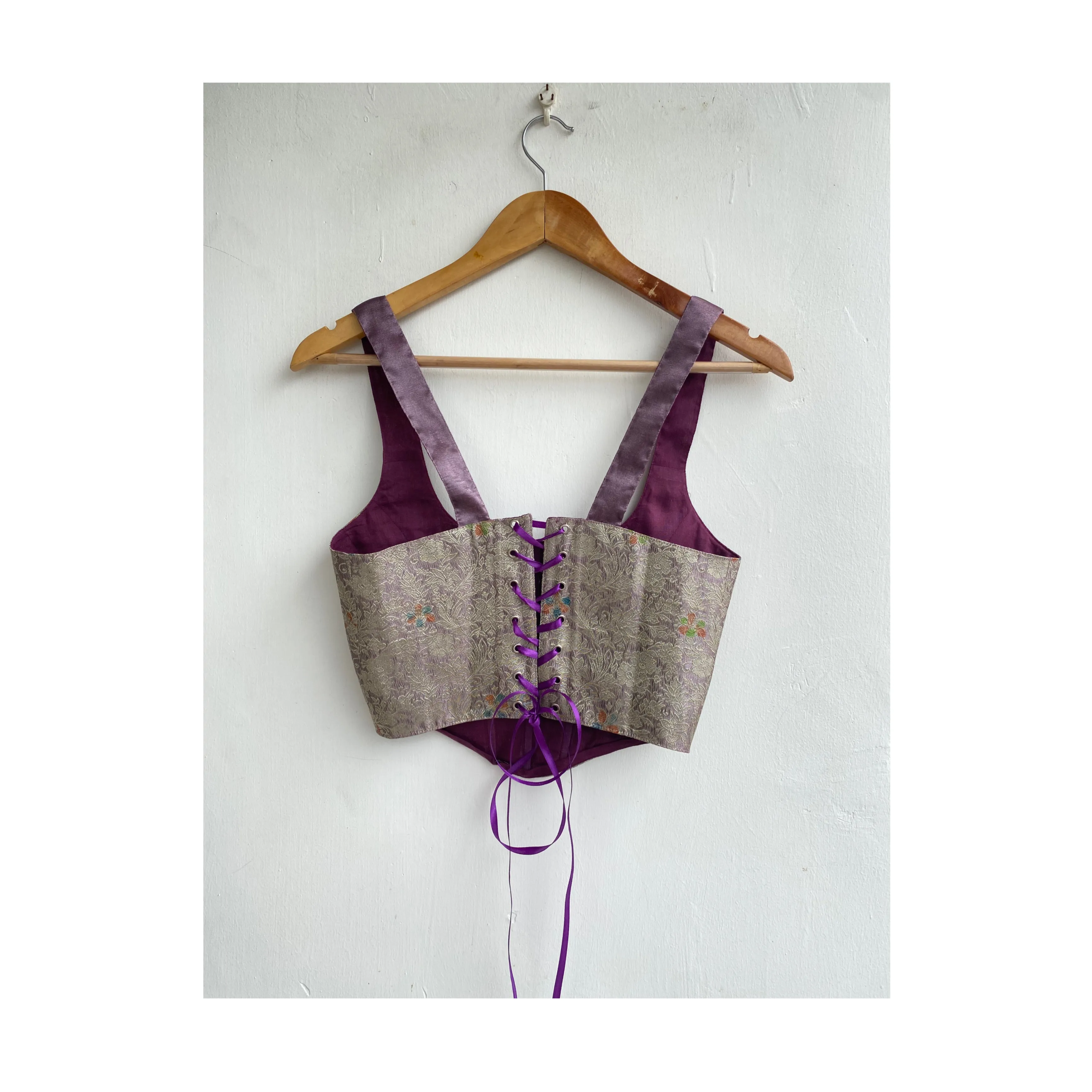 Purple brocade corset