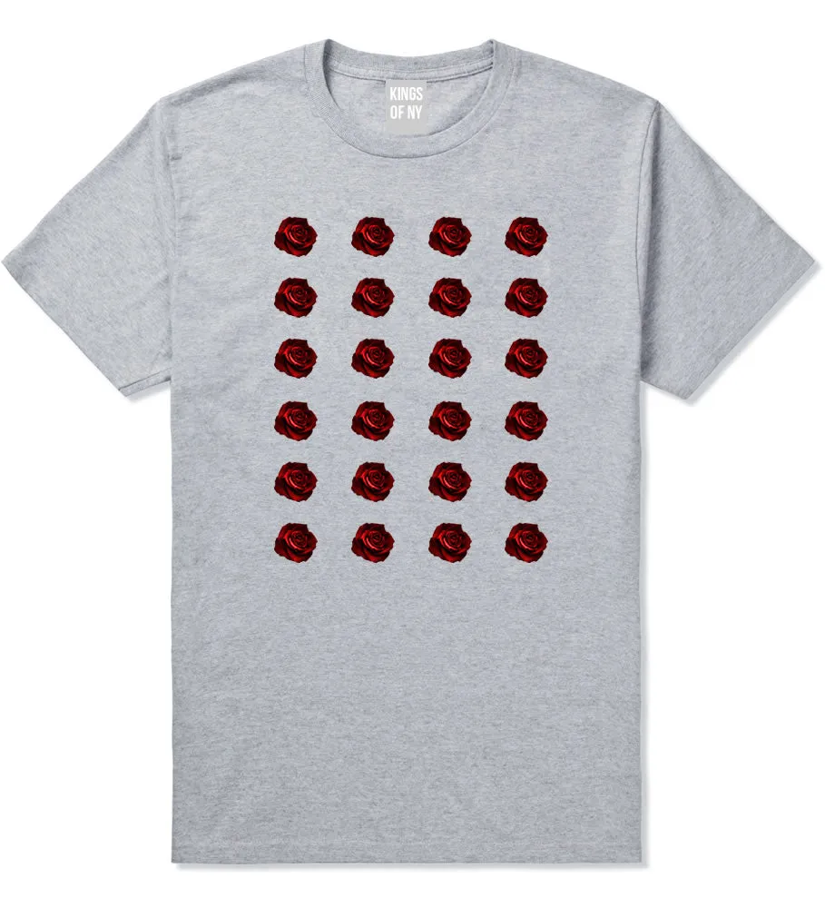 Red Rose Pattern T-Shirt