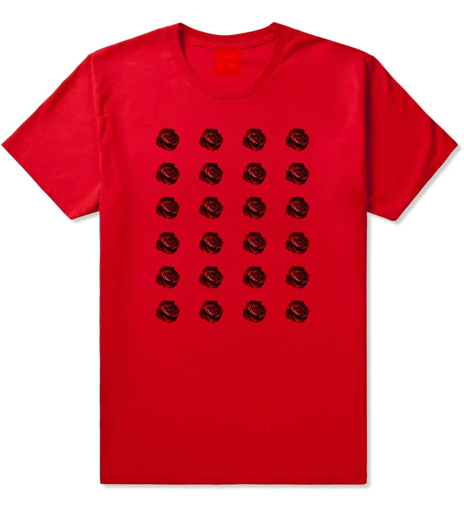 Red Rose Pattern T-Shirt