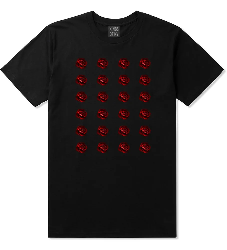 Red Rose Pattern T-Shirt