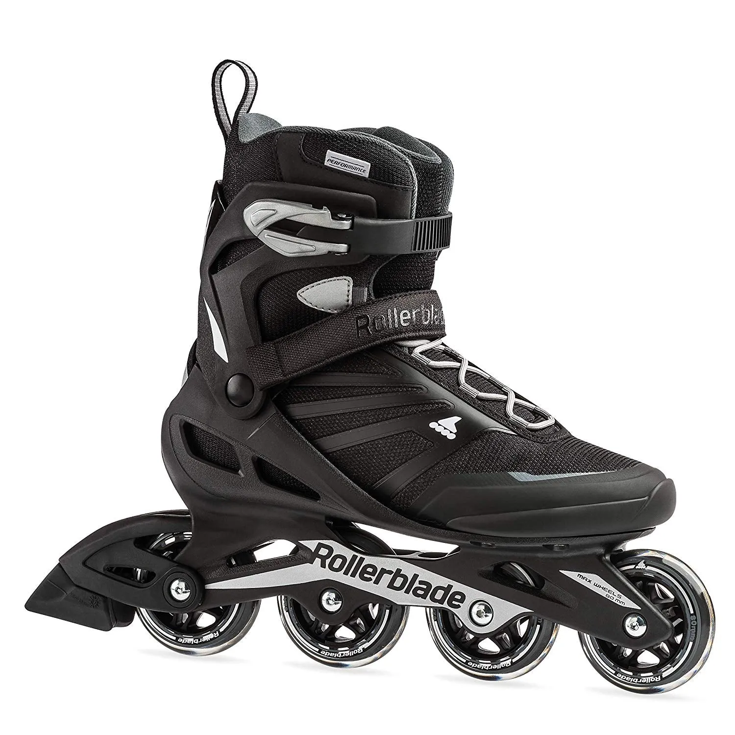 Rollerblade Zetrablade Mens Adult Fitness Inline Skate, Black/Silver, 9