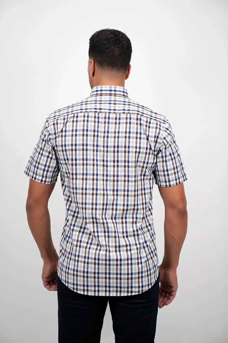 Short Sleeve Checked Casual Shirt