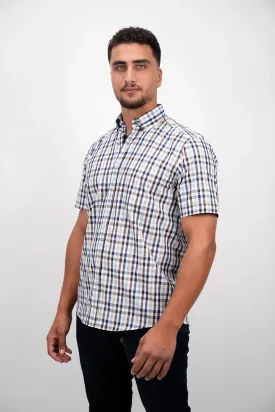 Short Sleeve Checked Casual Shirt