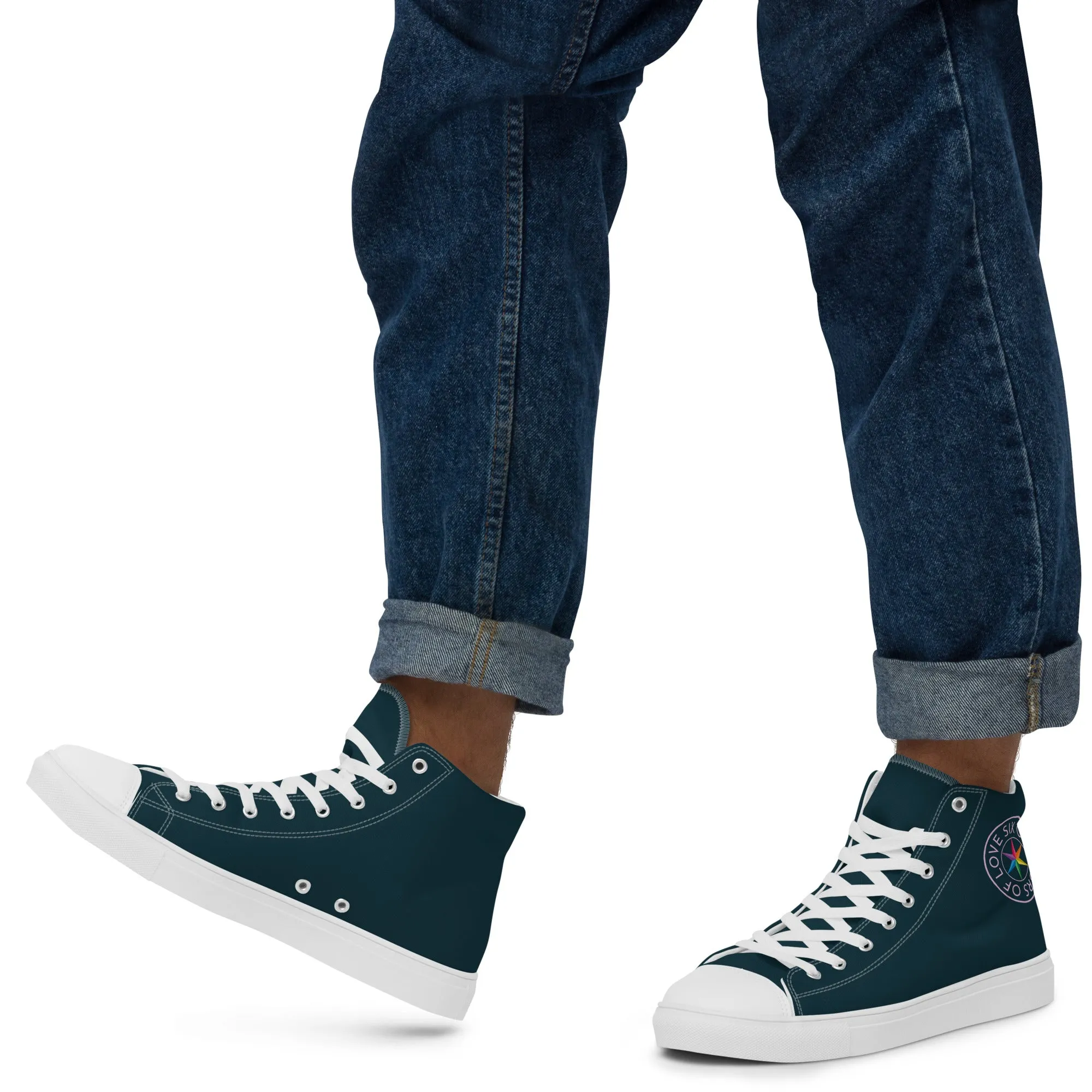 Six Colours Of Love Blue High Top Trainers (male sizes)