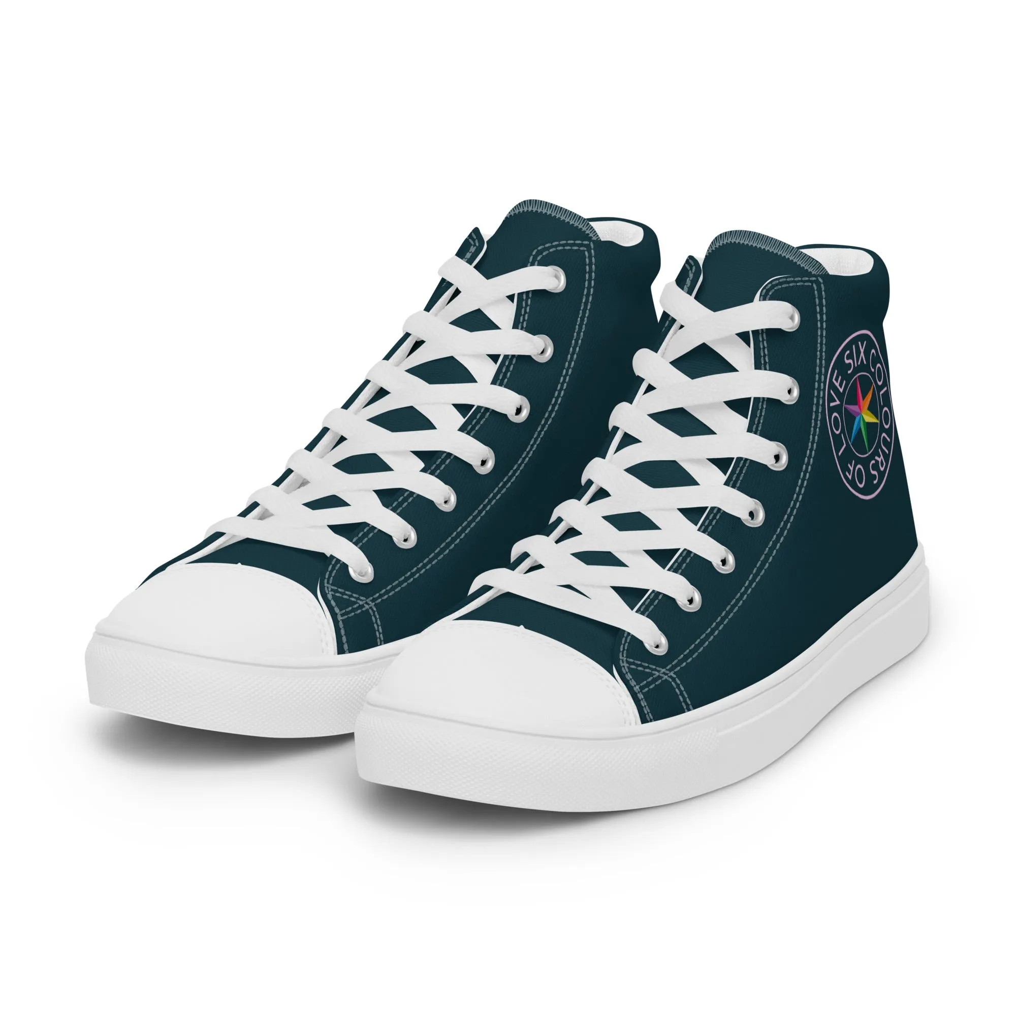 Six Colours Of Love Blue High Top Trainers (male sizes)