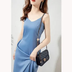 Slimming V-Neck Simplicity Chic Slim-Fit Dress