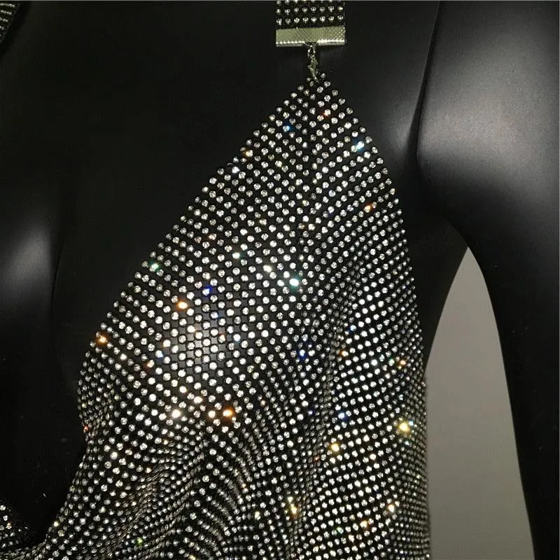 Sparkly Rhinestone Disco Party Tank Top