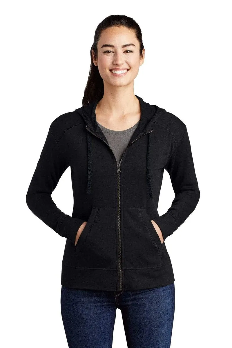 Sport-Tek LST293: Ladies PosiCharge Tri-Blend Wicking Fleece Full-Zip Hooded Jacket