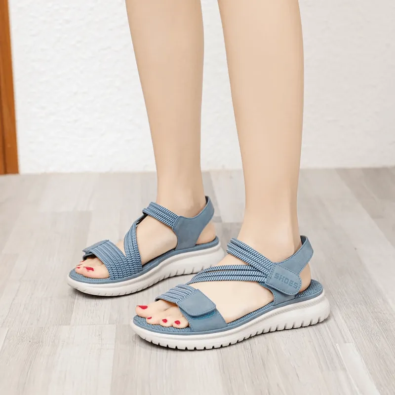 Sport Women's Soft Sandals with Velcro / Fashion Flat Female Shoes - SF0999