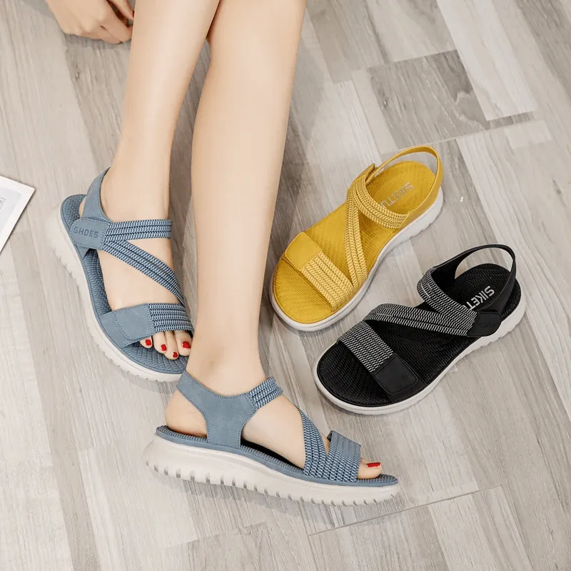 Sport Women's Soft Sandals with Velcro / Fashion Flat Female Shoes - SF0999