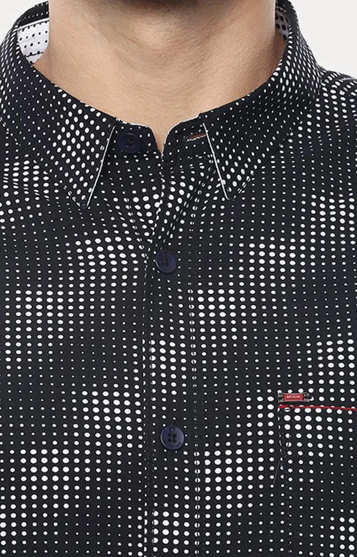 Spykar Men Black Printed Slim Fit Casual Shirt