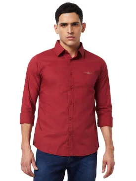 Spykar Red Solid Shirt For Men