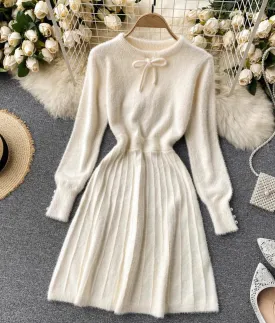 Sweater A line long sleeve sweater dress     S4674