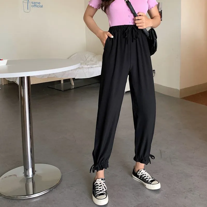 Tapered High-Waisted Cropped Slimming Thin Pants