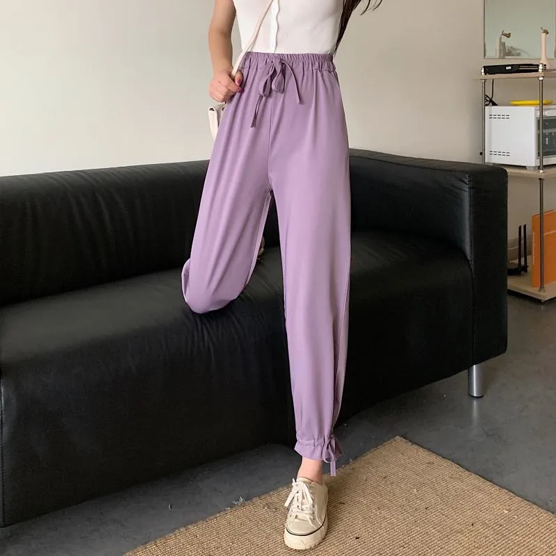 Tapered High-Waisted Cropped Slimming Thin Pants