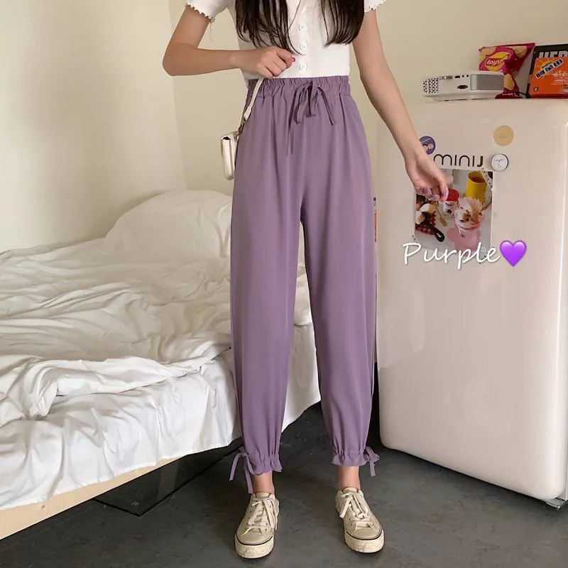 Tapered High-Waisted Cropped Slimming Thin Pants