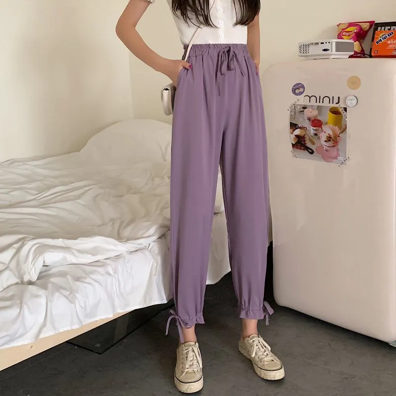 Tapered High-Waisted Cropped Slimming Thin Pants