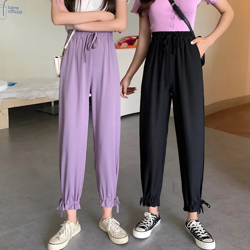 Tapered High-Waisted Cropped Slimming Thin Pants