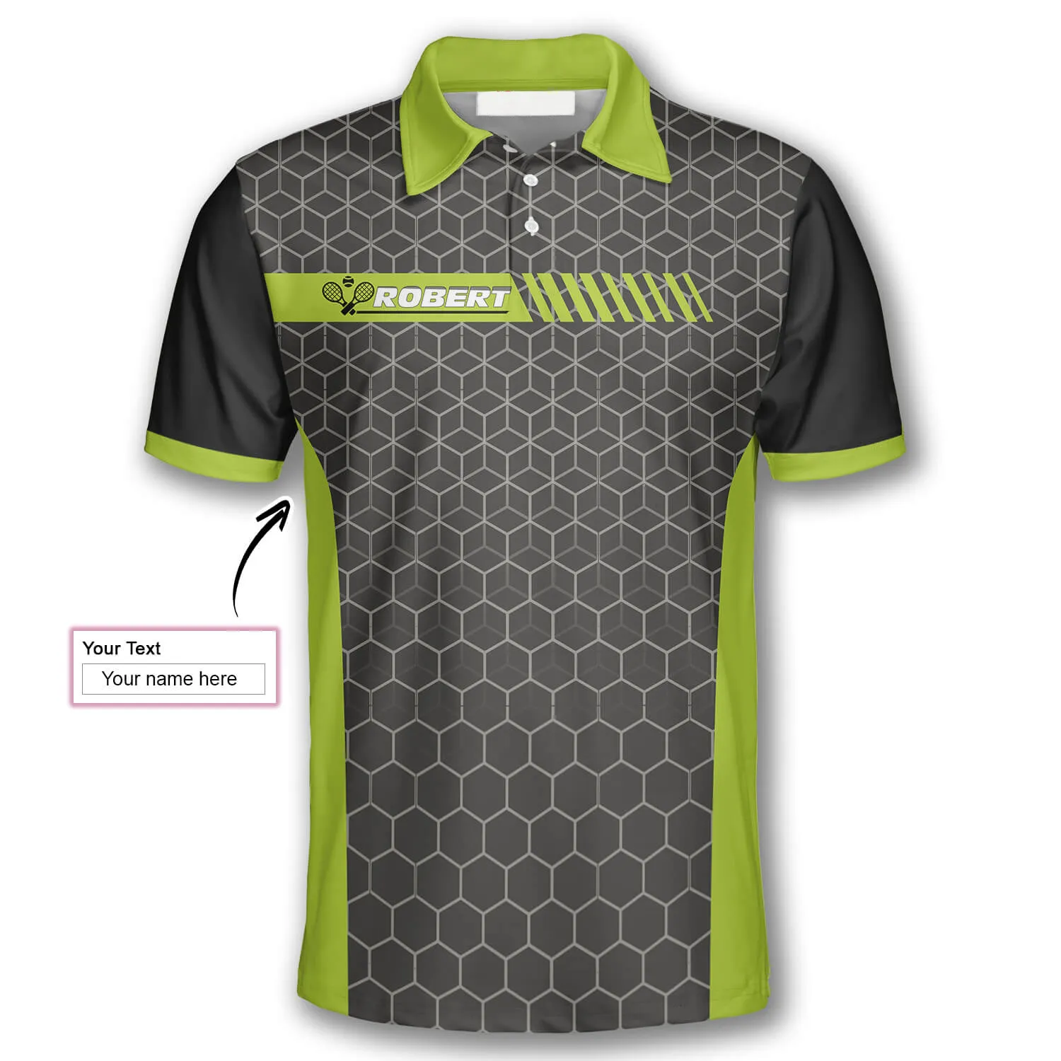 Tennis Honeycomb Pattern Emblem Custom Polo Tennis Shirts for Men