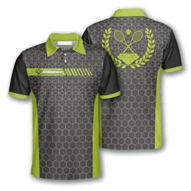 Tennis Honeycomb Pattern Emblem Custom Polo Tennis Shirts for Men