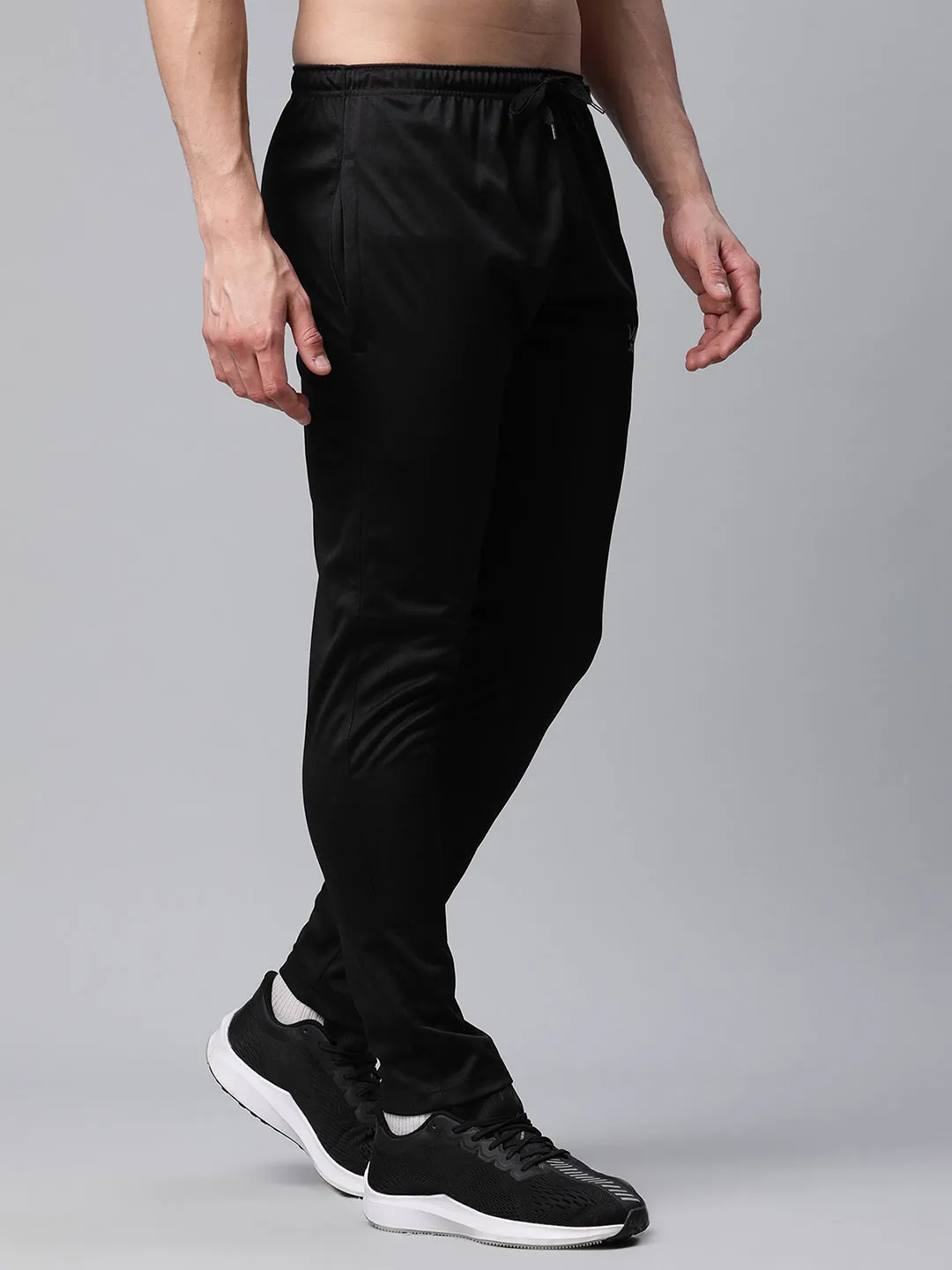 Vimal Jonney Dryfit Polyster Lycra Solid Black Trackpant for Men