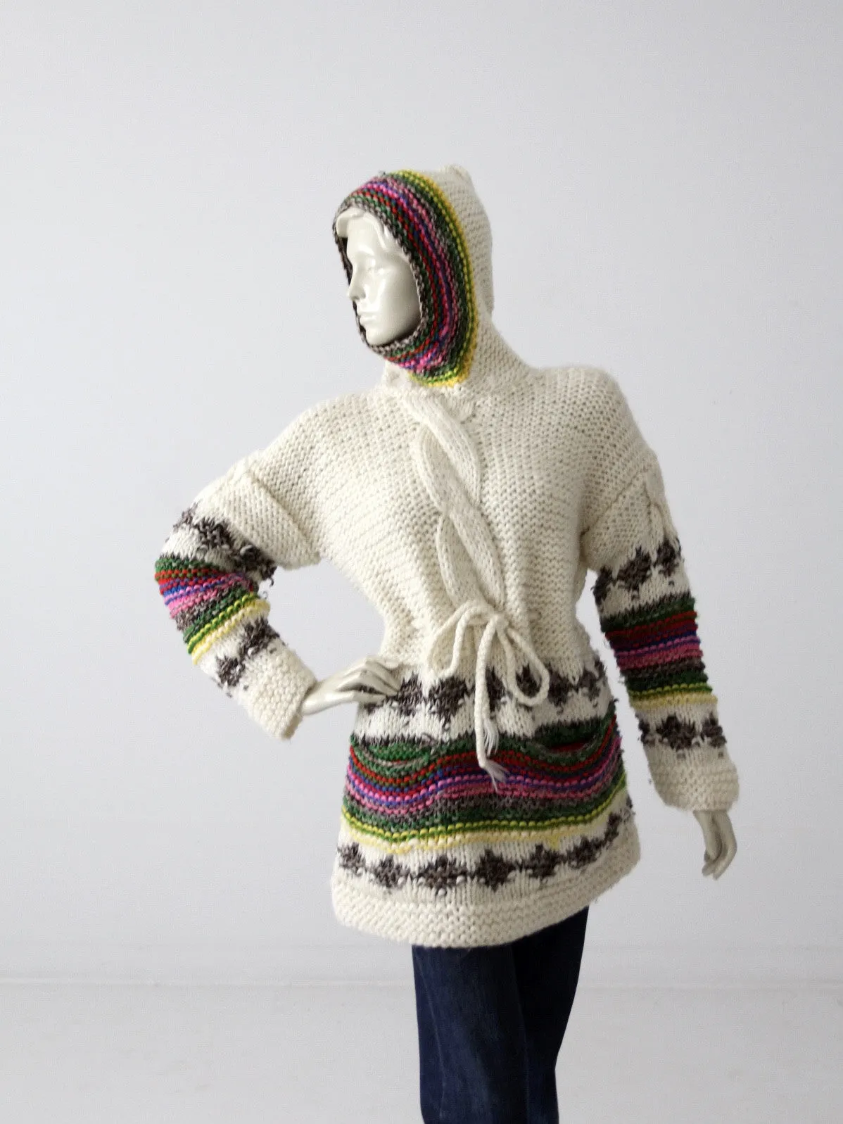 vintage 70s hooded sweater