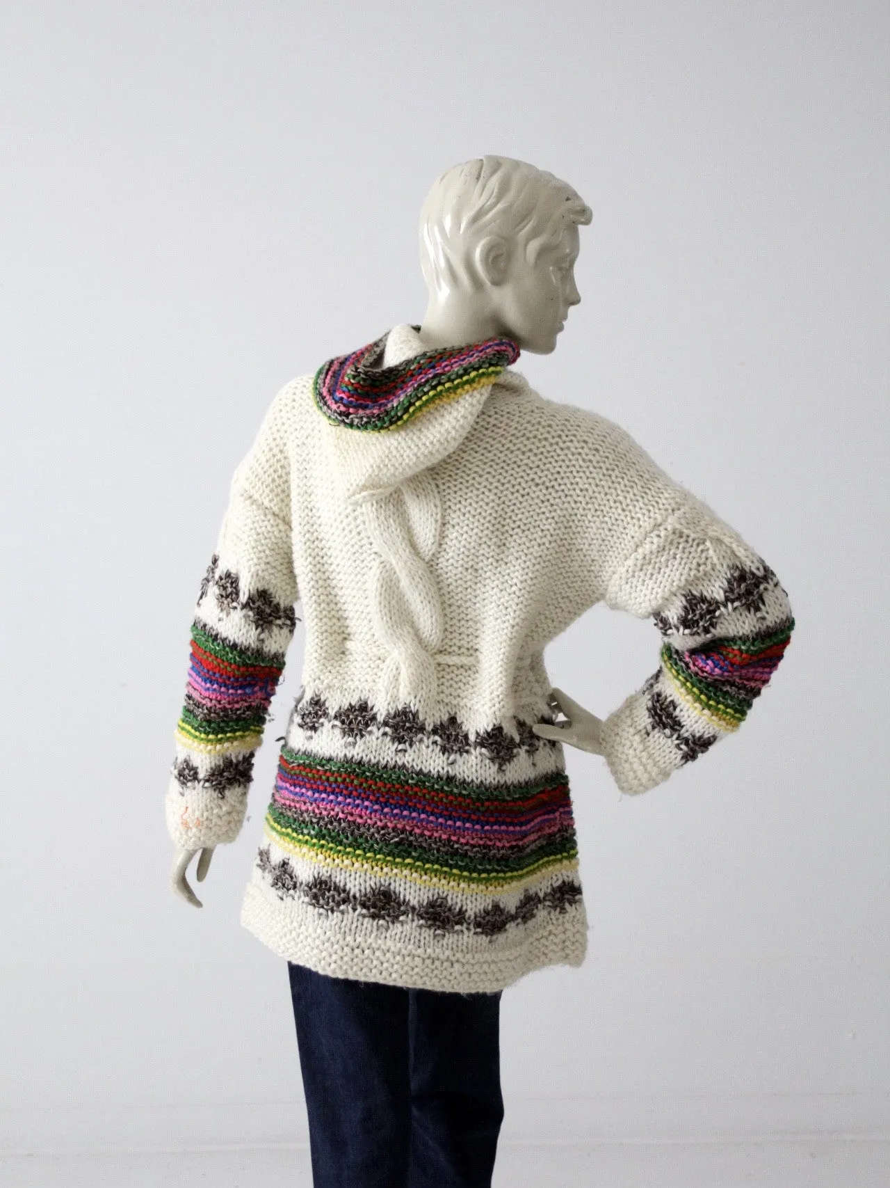 vintage 70s hooded sweater