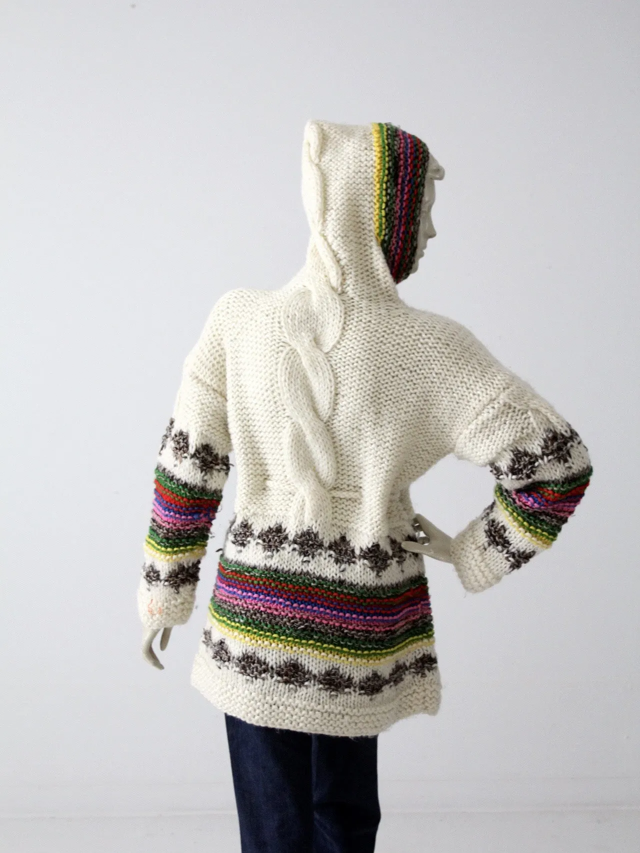 vintage 70s hooded sweater