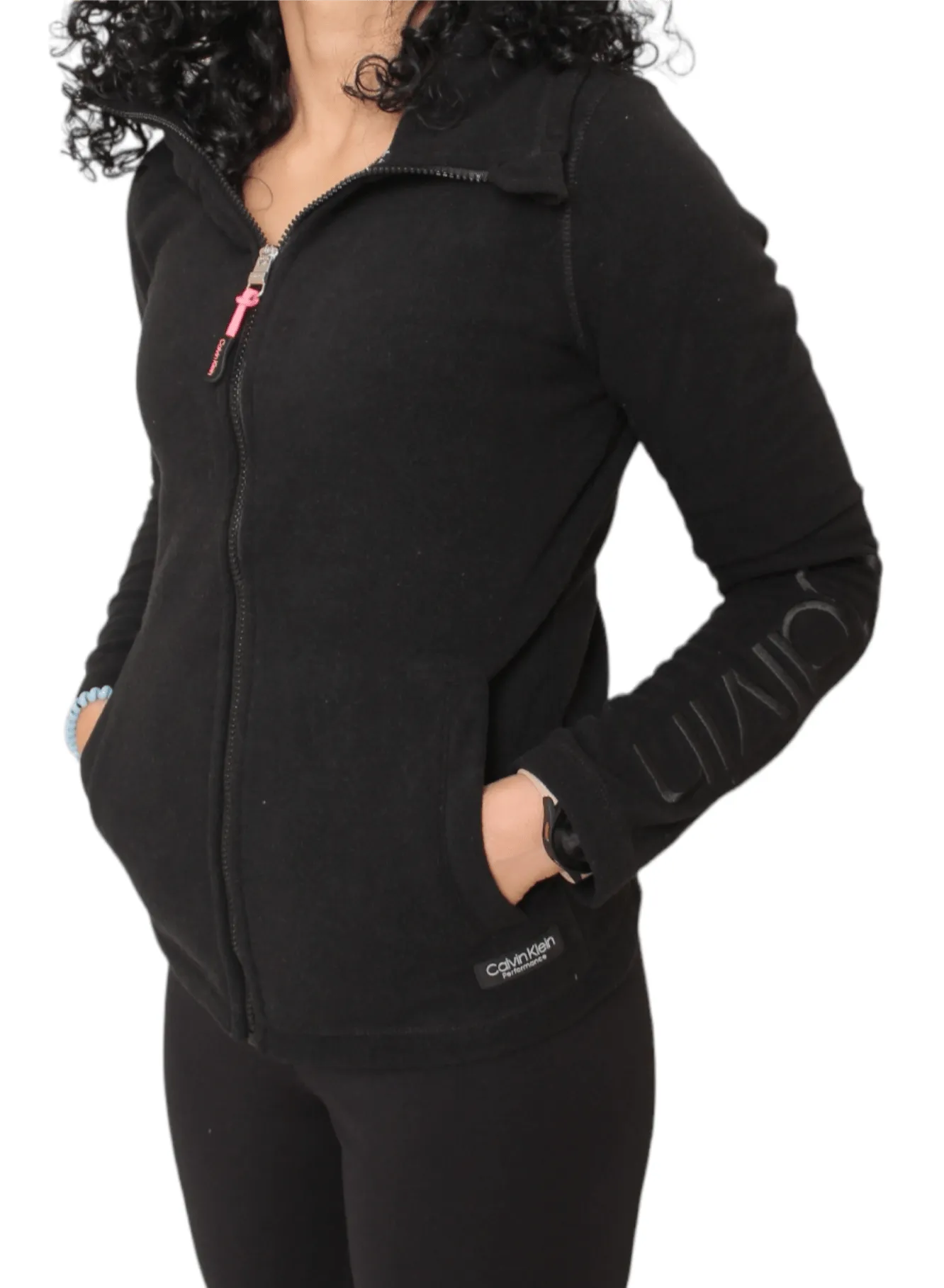 Women Jacket Full Zipper - CK - Black