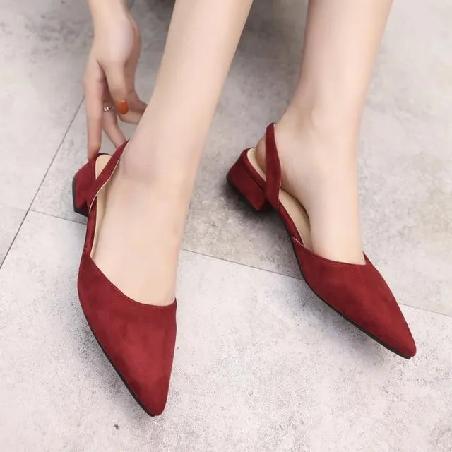 Women Pumps Ankle Strap Thick Heel Women Shoes Square Toe Mid Heels Dress Work Pumps Comfortable Ladies Shoes 2.5 cm