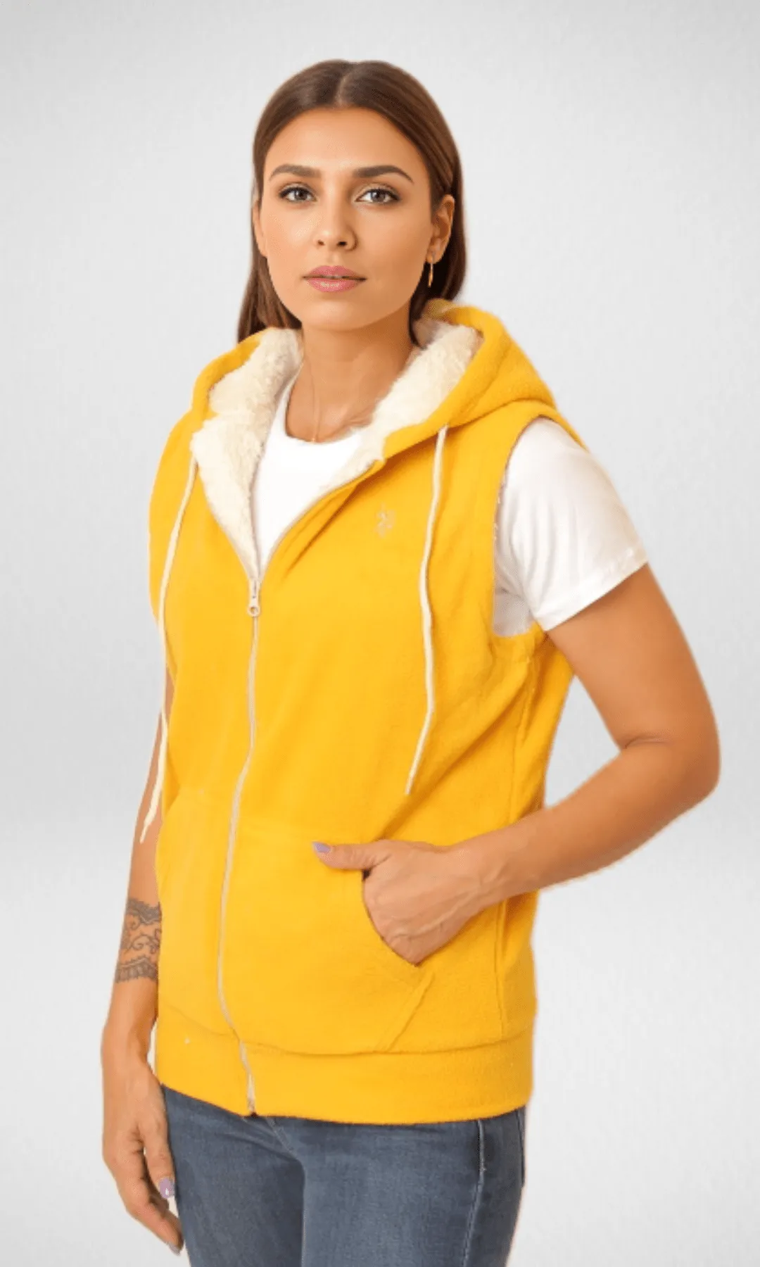 Women USP Vest Fur - Yellow