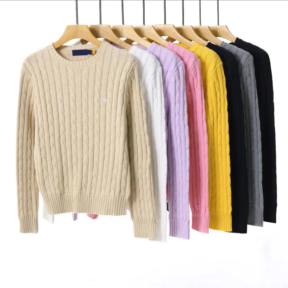 Women's Sweaters Designer Cardigan Sweater Fashion Autumn Pullover Round Neck Knitted Sweatshirt Fried Dough Twists Pattern Top Women's Clothing S-XL