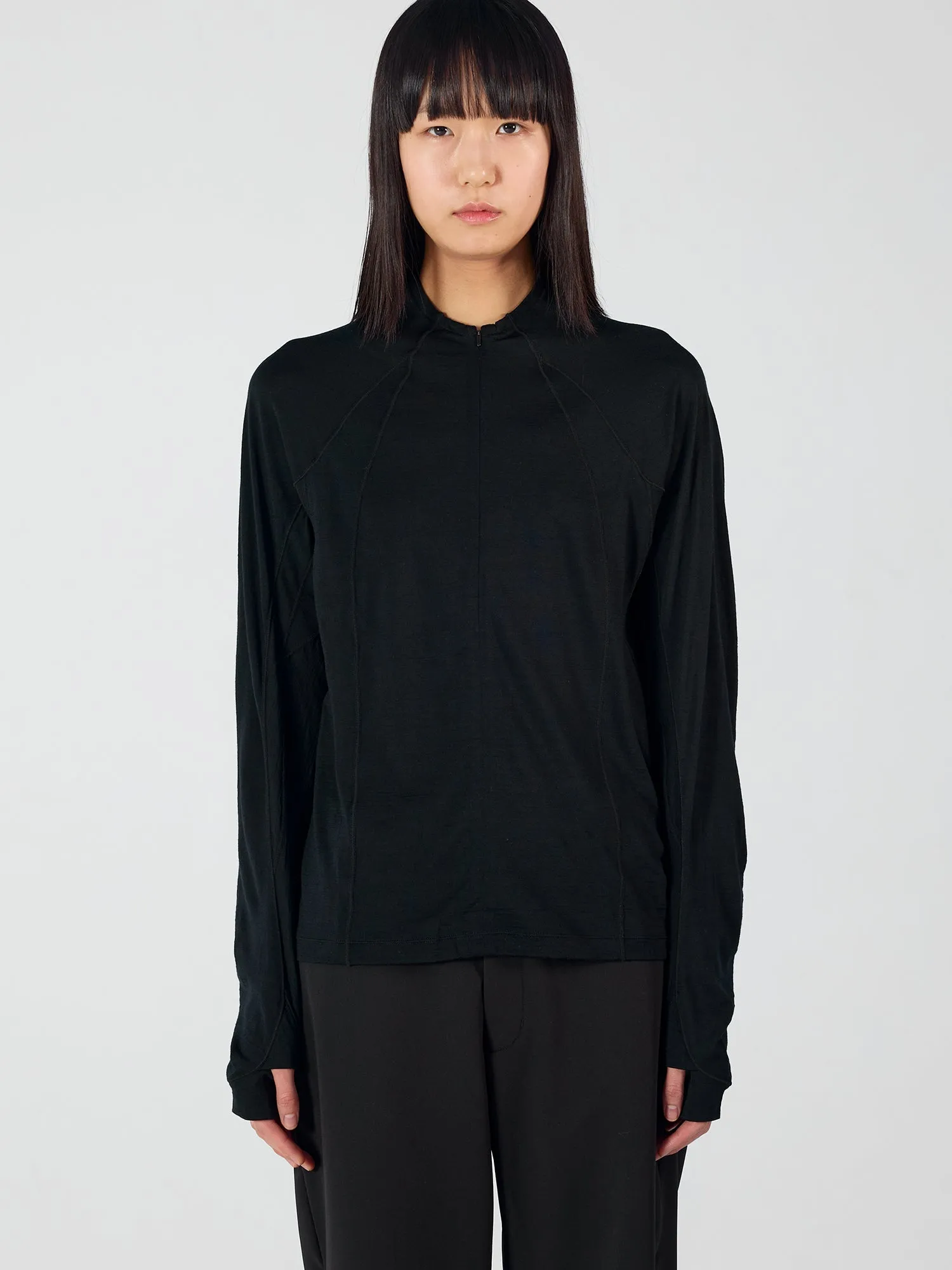 Wool Half Zip L/S T-shirt