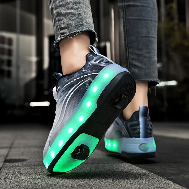 Youth LED Illuminated Skates - Sturdy, Non-Slip Wheel Footwear for Youngsters & Teens - Ideal for Outdoor Activities & Enjoyment